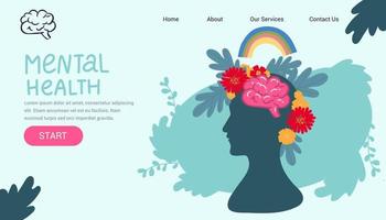 Mental health medical treatment vector illustration. specialist doctor work to give psychology love therapy for world mental health. for poster, flyer, cover, social media printing or website page.