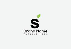 Abstract s letter modern initial lettermarks leaf logo design vector