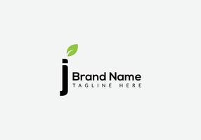 Abstract j letter modern initial lettermarks leaf logo design vector