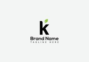 diseño de logotipo de hoja de marcas de letras iniciales modernas de letra k abstracta vector