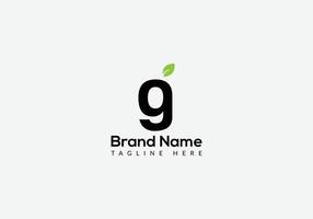 Abstract g letter modern initial lettermarks leaf logo design vector