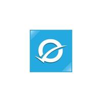 Letter Q with check mark logo icon design template elements. Initial letter Q inside square shape for mobile application logo vector