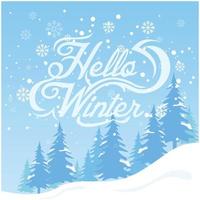 Flat design hello winter background vector