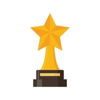 Winner trophy vector. Illustration of Golden Trophy or cup, sports award, champion in flat style vector