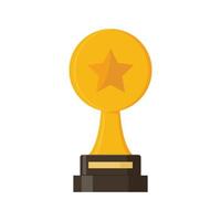 Winner trophy vector. Flat Illustration of Golden Trophy or cup, sports award, or champion. vector