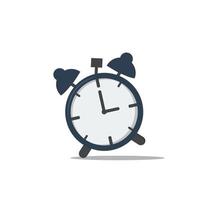 Alarm clock red wake-up time vector. Blue alarm clock illustration in flat style vector