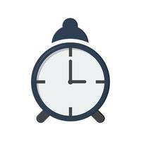 Alarm clock vector. Blue alarm clock illustration in flat style vector