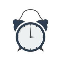 Alarm clock vector. Blue alarm clock illustration in flat style vector