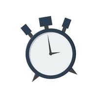 Alarm clock vector. Blue alarm clock illustration in flat style vector