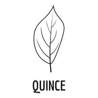 Quince leaf icon, simple black style vector