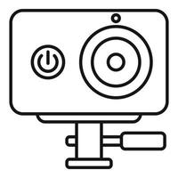 Dynamic action camera icon, outline style vector