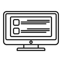 Online computer task icon, outline style vector