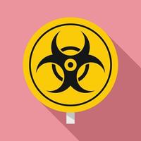 Hazard zone sign icon, flat style vector