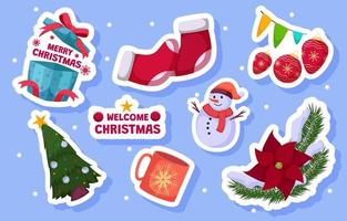 Christmas Element Sticker vector