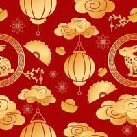 Chinese New Year Deep Red Seamless vector