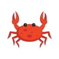 Red crab icon, flat style vector