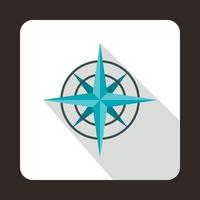 Ancient compass icon in flat style vector