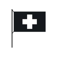 icono de la bandera suiza, estilo simple vector