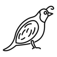 Quail chicken icon, outline style vector