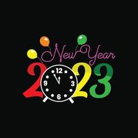 New year 2023  vector t-shirt design. Happy new year t-shirt design. Can be used for Print mugs, sticker designs, greeting cards, posters, bags, and t-shirts.