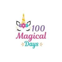 100 magical days Vector illustration with hand-drawn lettering on texture background prints and posters. Calligraphic chalk design