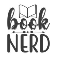 ilustración de vector de nerd de libro con letras dibujadas a mano en impresiones y carteles de fondo de textura. diseño de tiza caligráfica