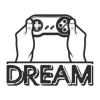 Video Gaming T Shirt Design game controller doodle Vector art of joystick. Doodle style vector gamepad.