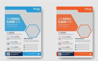 Creative And Corporate Business Flyer In A4 Paper. Annual Report, Brochure, Cover Design, Presentation, Marketing Flyer Print Ready vector