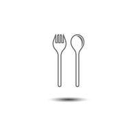 Spoon and fork icon symbol vector