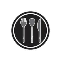 Spoon and fork icon symbol vector