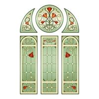 Stained glass windows in a Church. vector