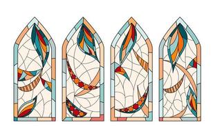 Stained glass windows in a Church. vector