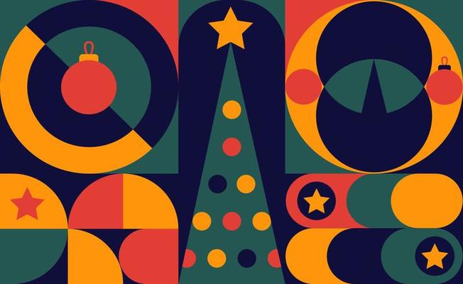 Bauhaus geometric posters. Abstract geometry with different shapes, lines and eye.