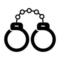 Solid design icon of handcuffs vector