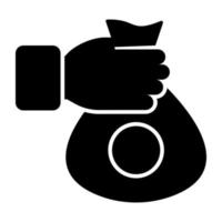 icono de diseño moderno de dar bolsa de dinero vector