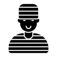 Unique design icon of prisoner vector