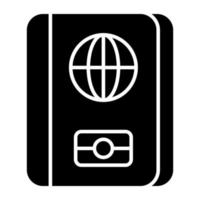 Solid design icon of passport, editable vector