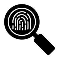 An icon design of search fingerprint vector