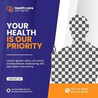 banner de publicación de instagram y redes sociales de salud médica vector