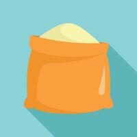 Sack of flour icon, flat style vector