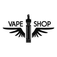 Wings vape shop logo, simple style vector