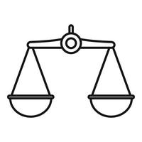 Judge balance icon, outline style vector