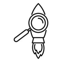 Rocket exploration icon, outline style vector