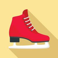Classic ice skate icon, flat style vector