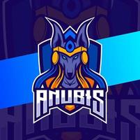 egipto anubis mascot esport logo diseña personajes para juegos vector