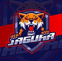 diseños de logotipo de esport de mascota de leopardo jaguar enojado vector