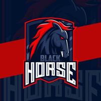 horse head mascot esport style logo character for game and sport vector