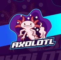 cute pink axolotl character mascot logo design vector