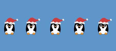 lindos pingüinos al estilo de kawaii. un símbolo del frío invierno. pájaro antártico, ilustración animal vector
