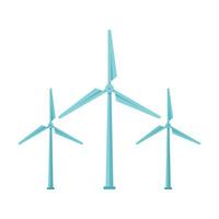 Wind turbine generator icon, flat style vector